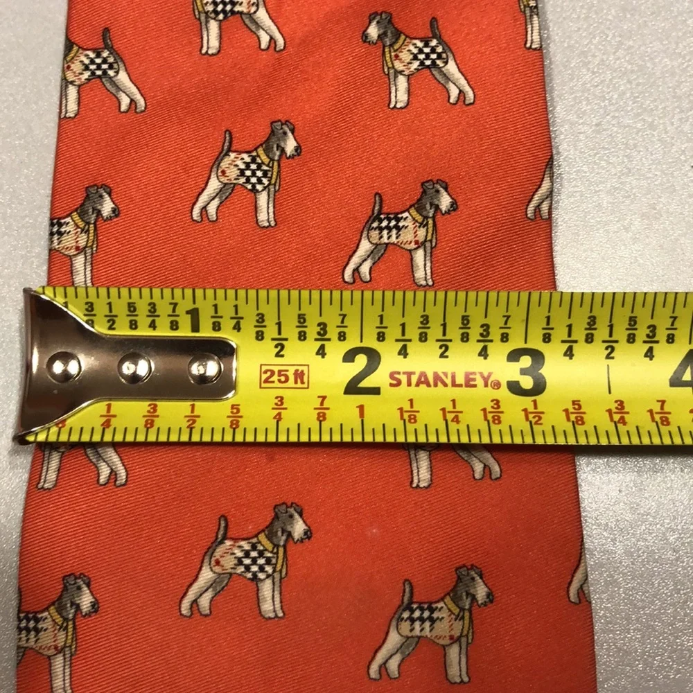 BURBERRY Tie/ Dogs/Orange - Picture 5 of 9